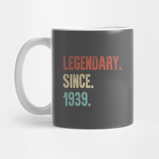 Retro Vintage 80th Birthday Legendary Since 1939 Mug